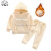 New Trendy Wholesale High Quality Custom Made Logo Toddler Jogger Fleece 2 Pieces Clothing Kids Boys Set - Image 5