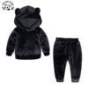 Children's Clothe Set Spring Autumn Boy's Hoodie Two-Piece Golden Velvet Girls' Sportswear - Image 5