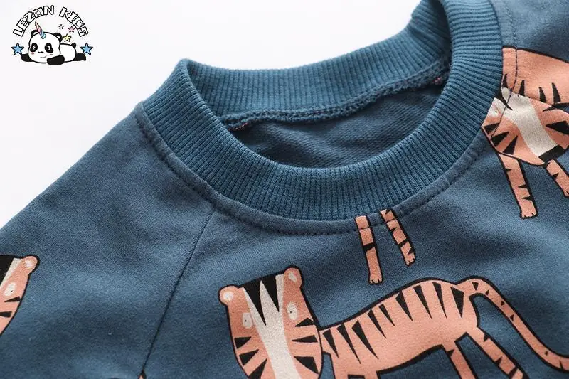 Autumn Long Sleeve Cartoon Cotton Crew Neck Hoodie Custom Kids Boys Clothing Sets - Image 4