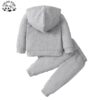 Customizable New Arrival Long Sleeve Hoodies and Pants Kids Jacquard Clothing Sets for Children Girls Body Suit - Image 5