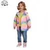 Customizable OEM Stylish Kids Water Resistant Colorful Printed Zipper Jacket Cargo Jacket for Girls - Image 3