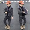 New Fashion Kids Clothes Boys Velvet Denim Suits Winter Outfits Boys Jeans Sets With Good Quality - Image 6