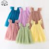ODM Custom Tulle Princess Dress Baby Girls Solid Pattern Ruffle Decoration Summer Woolen Fabric Dress - Image 6