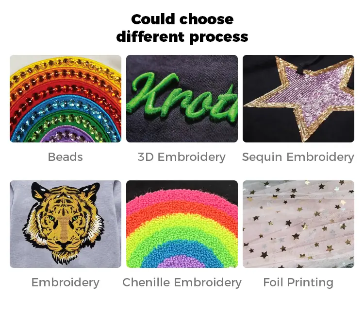 could choose diffrent process for garments