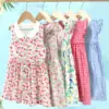 Custom Floral Printed Casual Dress Girls Knee-Length Spring Kids Clothing Beautiful Flowers Decoration for 2-14T Children - Image 4