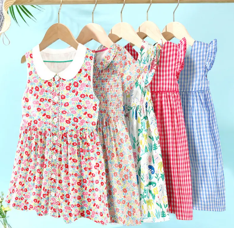 Custom Floral Printed Casual Dress Girls Knee-Length Spring Kids Clothing Beautiful Flowers Decoration for 2-14T Children - Image 4