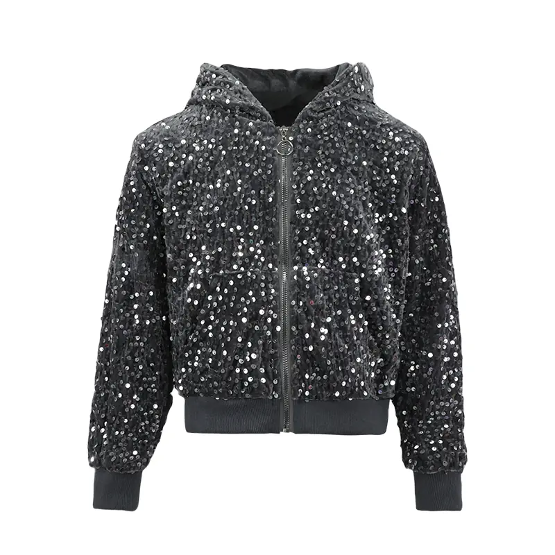 Girls' Sequin Hooded Jacket