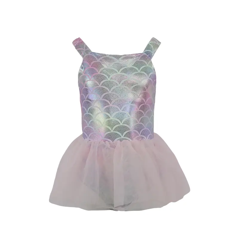 Girls' Mermaid - Scale Holographic Tutu Swimsuit