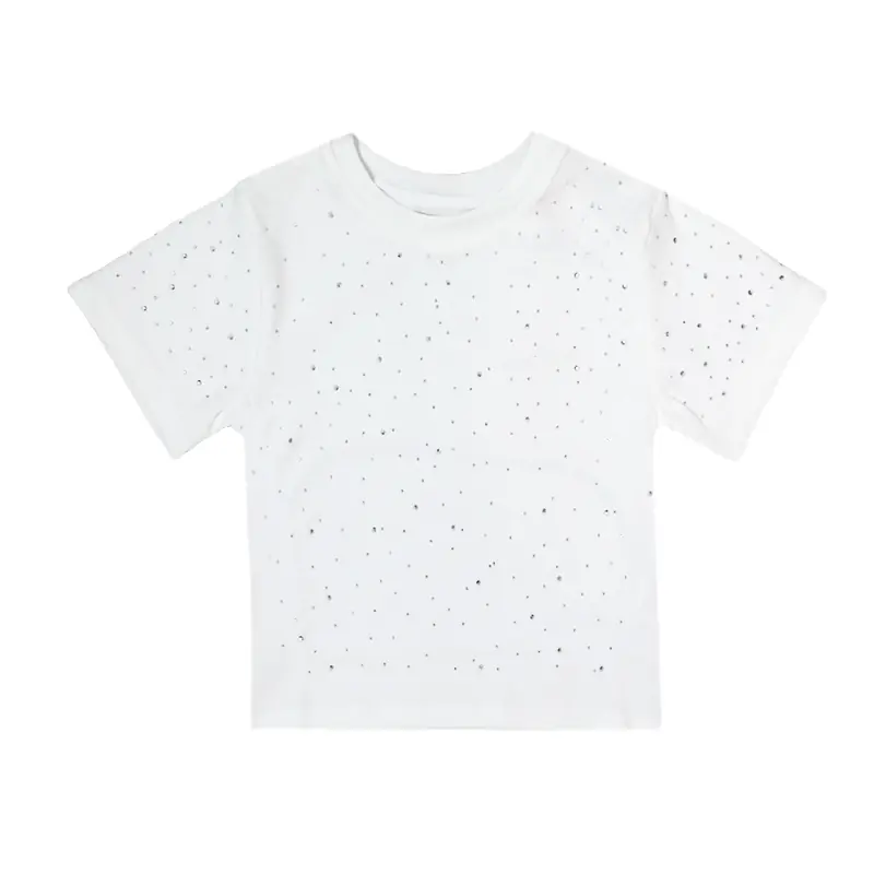Kid's short-sleeved T-shirt with hot diamonds and stars