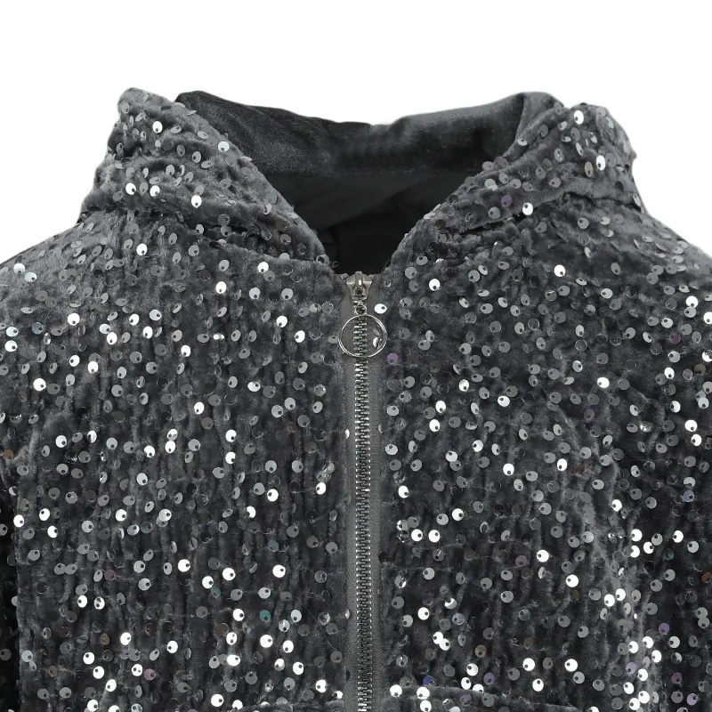 Girls' Sequin Hooded Jacket