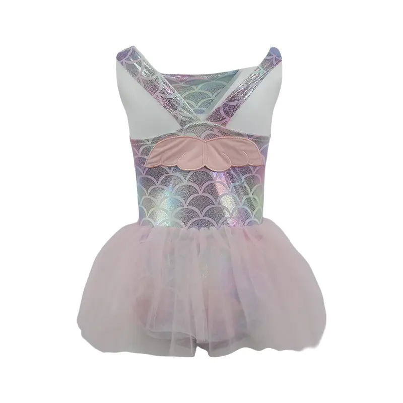 Girls' Mermaid - Scale Holographic Tutu Swimsuit